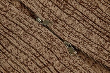 Чоловічий в'язаний кардиган Runcati з довгим рукавом, коміром та замком, з косими візерунками, для сорочок та футболок, XL, коричневий