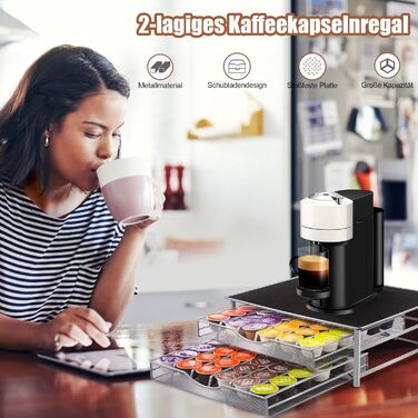 Тримач для капсул кави MASTERTOP для Dolce Gusto, 2 яруси, 72 капсули, органайзер для капсул Dolce Gusto