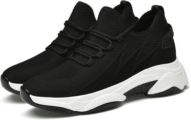 Чоловічі кросівки Elevate Shoes з підняттям 10 см, сітка, білий (чорний, 45 EU)