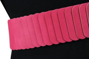 Жіночий еластичний пояс на талію Vanessa & Melissa, рожевий, 80 см (для талії 85-105 см), ширина 6 см, срібна пряжка