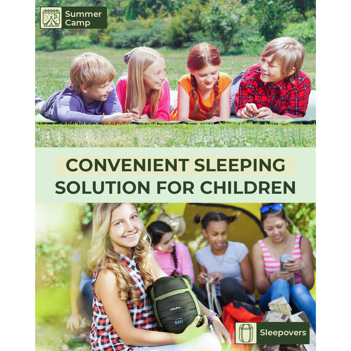 Ohuhu Lightweight Sleeping Bag - Compact & Ultralight (900g) Summer Sleeping Bag for Camping, Travel, Festivals - Indoor/Outdoor Use - Black