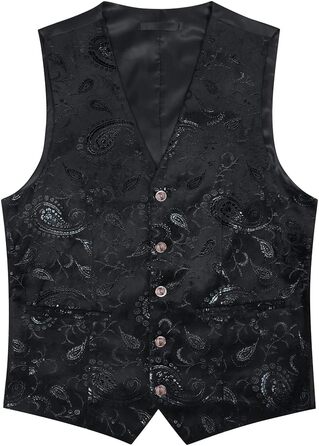 Жилет чоловічий Allthemen, жакардовий, для весілля та свят (XS, чорний)