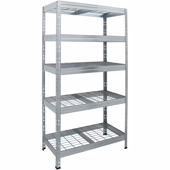 Outdoor Wide-Span Rack - 1,500 kg Load Capacity - HxWxD 180 x 90 x 45 cm - Boltless Rack with 5 Height-Adjustable Shelves - 400 kg Max. Shelf Load - TÜV Certified - Heavy-Duty Rack Made of Galvanized Steel