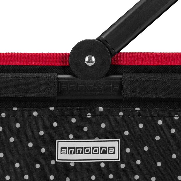 Кошик для покупок Anndora SNÖVIT 22 літри - чорний у білий горошок