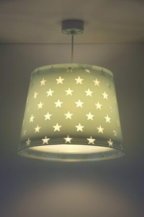 Dalber - Pendant light with star pattern, green, 33 x 33 x 25 cm