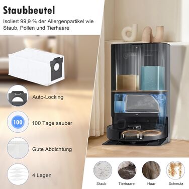 Набір аксесуарів для робота-пилососа Dreame L20 Ultra: 2 щітки, 6 мішків, 4 мокрі серветки, 4 HEPA-фільтри, 4 бічні щітки, 1 щітка для очищення