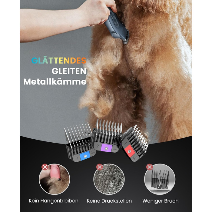 Професійна машинка для стрижки собак Oneisall, 2 швидкості, для собак та котів, тиха, для густого, довгого та кучерявого хутра, з акумулятором, леза з вуглецевої сталі, блакитна