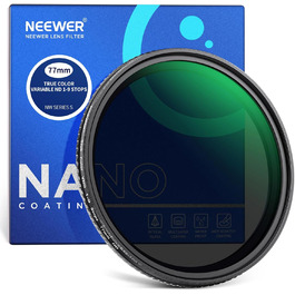 NEEWER Фільтр ND Variabler 67mm ND2-ND400, Градуйований ND-фільтр з HD склом та алюмінієвою рамкою