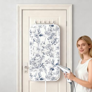 Чохол для прасувальної дошки Umiin, 115x35 см, еластичний, з бавовняним шаром та 6 мм фетровою підкладкою (квіти та птахи)
