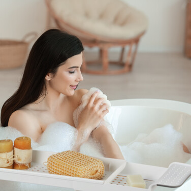 Relaxdays Extendable Bathtub Shelf