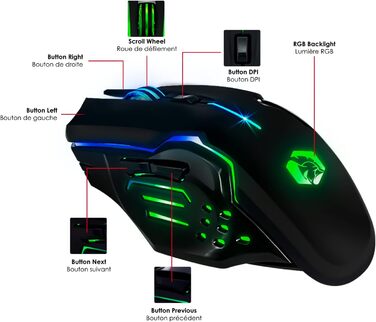Бездротовий ігровий комплект клавіатури та миші EMPIRE GAMING Armor RF800 - RGB підсвітка, 4800 DPI, QWERTZ (DE), сумісний з PC, PS4, PS5, Xbox, Mac (білий)
