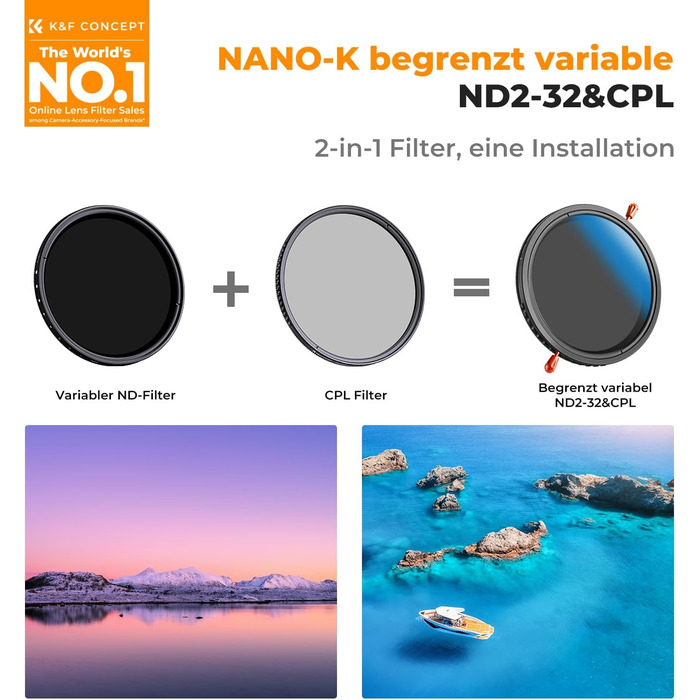 Фільтр K&F Concept Nano-K Serie 67mm 2-в-1: ND та CPL (Поляризаційний)