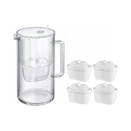 Скляний фільтр-кувшин Aquaphor Glass, білий + 4 фільтри Maxfor (1+3)