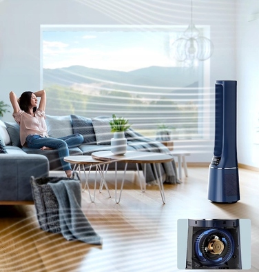 Колонний вентилятор-очисник повітря 2 в 1 Midea MFP-120i (BL) з HEPA-фільтром H13