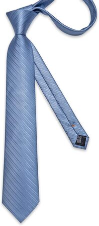 Набір краваток DiBanGu: краватка, нагрудна хустинка, запонки та затискач для краватки. Шовкова краватка в смужку (оливковий/чорний, блакитний/смугастий) для весілля, ділових зустрічей та офіційних заходів. Подарунок для чоловіка.