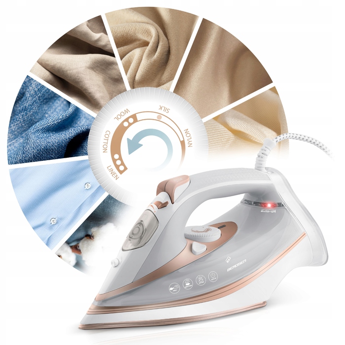 Парова праска Berdsen 3000 Вт з керамічною підошвою, резервуаром 380 мл та функцією вертикального відпарювання