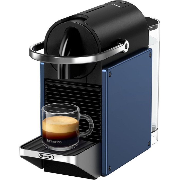 Кавомашина капсульна Nespresso De'Longhi Pixie EN127.BL, 19 бар, 1260Вт, компактна, синя/чорна, ECO-режим