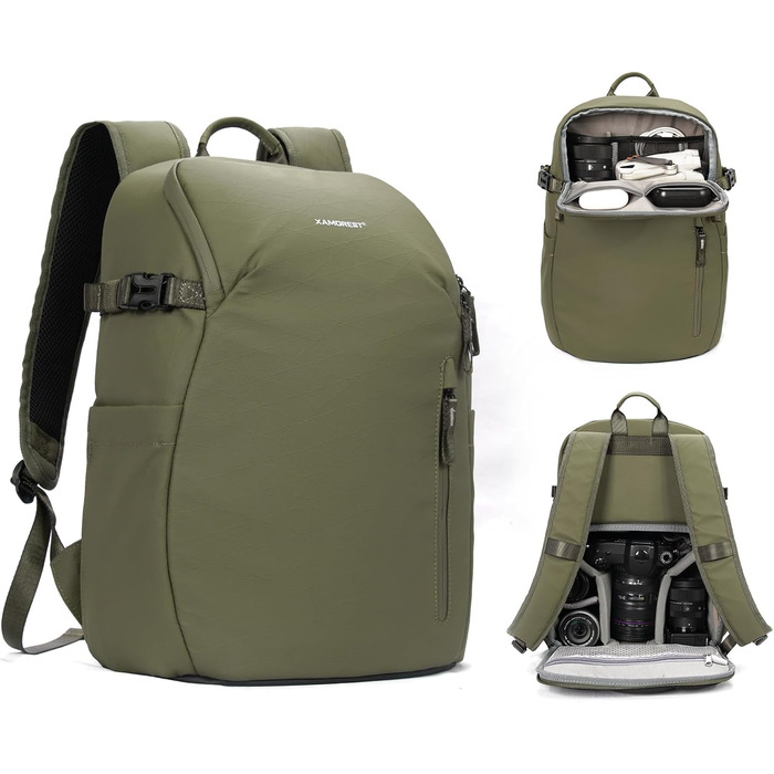 XAMORET Рюкзак для камери Tache Profeionell: водонепроникний, для DLR/LR, зелений (Army Green), розмір S