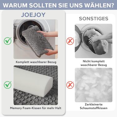 FURTIME Orthopedic Dog Bed for Large Dogs - Ergonomic Dog Cushion - 89x64 cm Dog Sofa, Washable Dog Cushion (Dark Grey, L - L 89 x W 64 x H 17 cm)