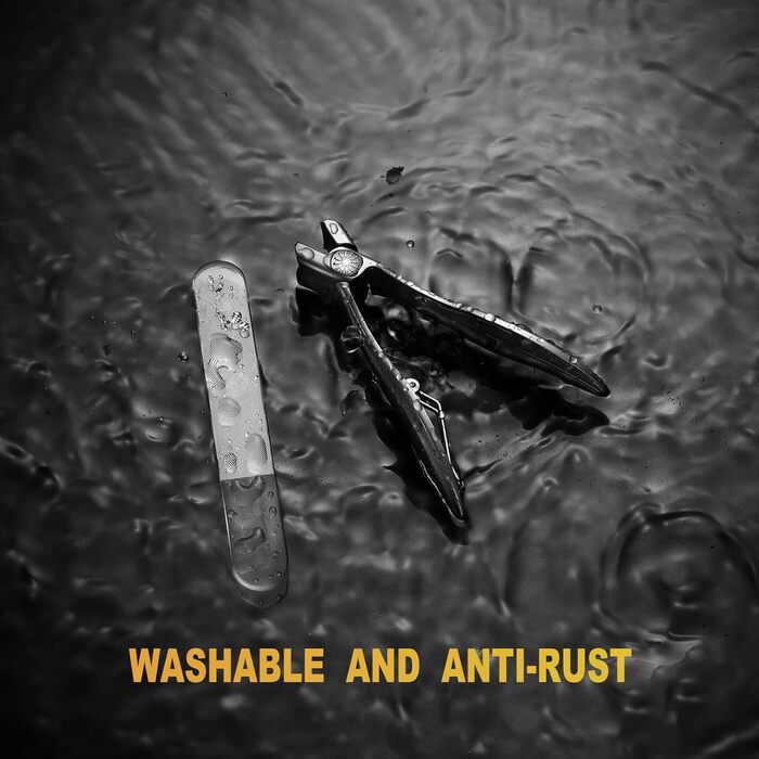 Кусачки для нігтів з лотком для обрізків, великі 8.6 см, для товстих нігтів, нержавіюча сталь, з пилкою для нігтів (чорні/срібні)