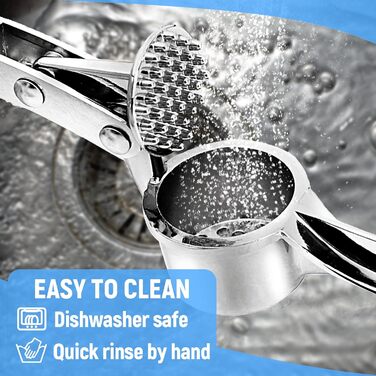 Пресс для часнику, подрібнювач часнику з нержавіючої сталі, придатний для миття в посудомийній машині, зручна ручка