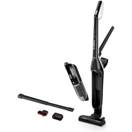 Бездротовий пилосос Bosch Flexxo 2в1 Serie 4 BBH32101, акумуляторний, без мішка, для всіх підлог, висока потужність, довга автономність, швидка зарядка, насадка для щілин, чорний 21,6В