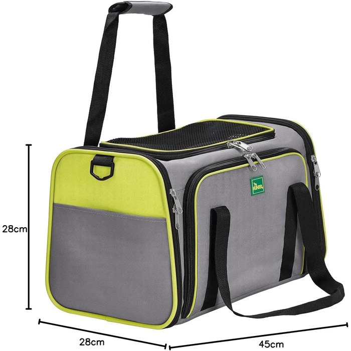 Сумка-переноска для собак та котів HUNTER Sydney, 45x28x28 см, світло-зелений/сірий