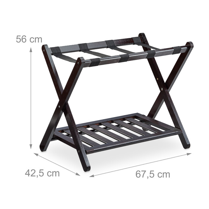 Relaxdays Folding Suit Stand in Dark Brown