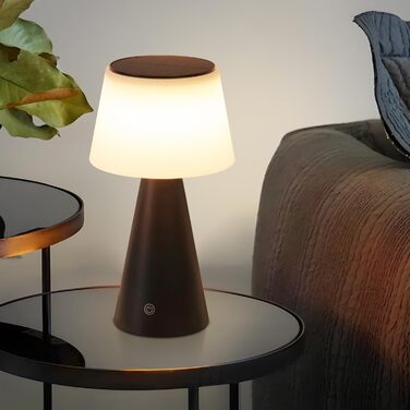 Настільна лампа акумуляторна LED 2 шт. чорна - бездротова, сенсорна, з USB зарядкою для спальні, вітальні, вулиці (3600mAh)