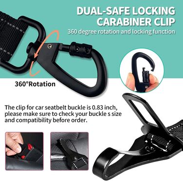 Пояс для безпеки собаки COOYOO: регульований, з міцного нейлону, з відбиваючими елементами. Автодзеркало для собак, котів та інших домашніх тварин