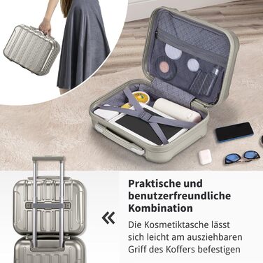 Набір валіз LALAHO 3 шт. з жорстким корпусом, великий дорожній набір, валізи з колесами, матеріал ABS+PC, ручна поклажа, набір валіз з жорстким корпусом, м'ятно-зелений колір