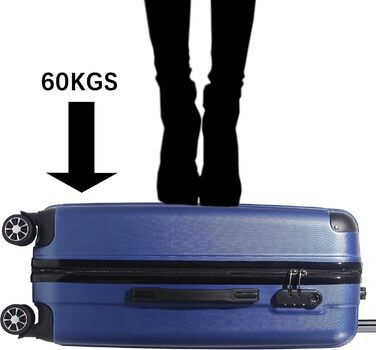 Hippo Carry-on Luggage Suitcase Travel Suitcase with Wheels Trolley Carry-on Trolley Rolling Suitcase Security Lock Airline-compatible Carry-on 4 Wheels ( :37 * 23 * 57c) (Set, Silver)