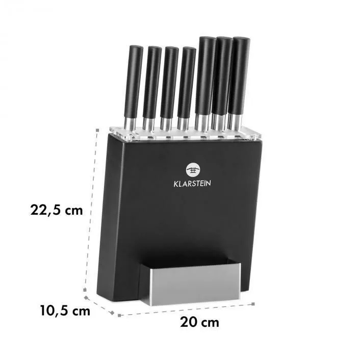 Набір ножів Klarstein Kitano (8 предметів) у дерев'яному блоці