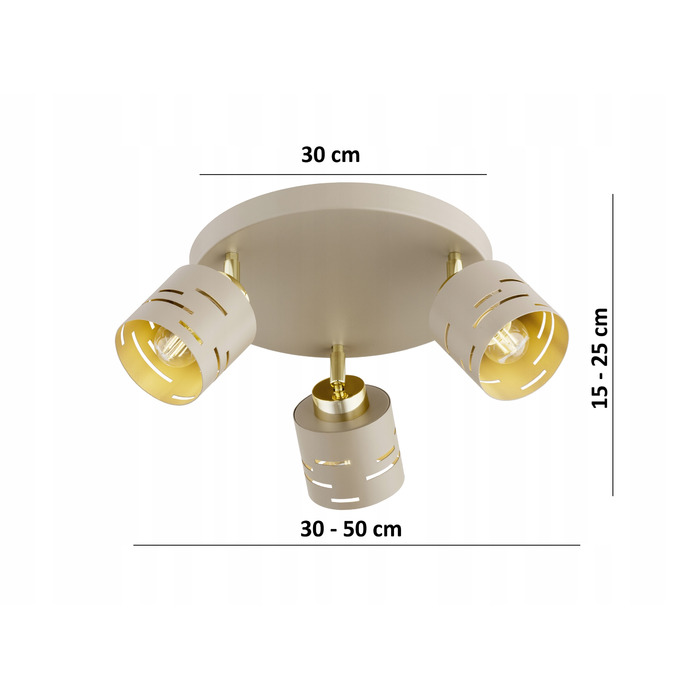 Стельовий світильник Elko-Lighting Vox, бежевий, металевий, на 3 точки освітлення