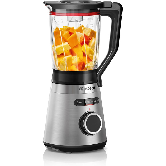 Блендер стаціонарний Bosch VitaPower Serie 4 MMB6382M, 1200 Вт, 1,5 л, скляна чаша, леза з нержавіючої сталі, Німеччина, 30 000 об/хв, аксесуари для посудомийної машини