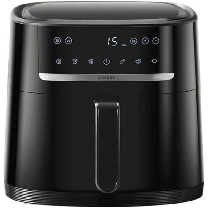 Фритюрниця XIAOMI Air Fryer 6L, безмасляна, 1500 Вт, 6 програм, чорна, регулювання температури 40–200°C, 360° циркуляція повітря, XXL