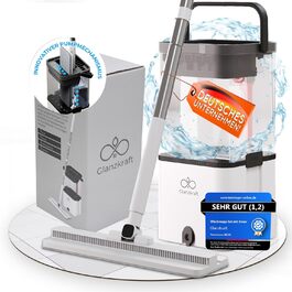 Набір для миття підлоги Wischmopp з відром – моп з 2-камерною системою та функцією відкачування – гігієнічний набір для прибирання – 2,5 л – білий