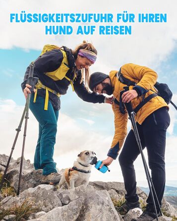 Складана пляшка для води для собак Lesotc, 520 мл, блакитна - для прогулянок, подорожей, кемпінгу