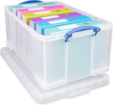 Really Useful Box 2-Pack, 64 Liter, for Organizing and Storing, 710 x 440 x 310 mm, transparent (Single)