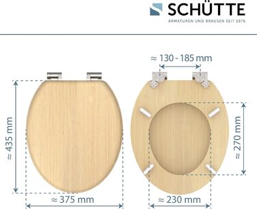 Кришка для унітаза SCHÜTTE з системою повільного закривання (мікроліфт), матеріал MDF, витримує до 175 кг, сучасний дизайн
