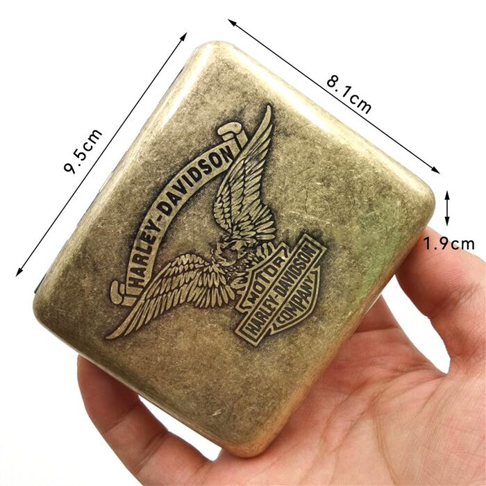 Елегантне металеве тютюнотримач для 20 сигарет, вінтажний дизайн, золотий колір