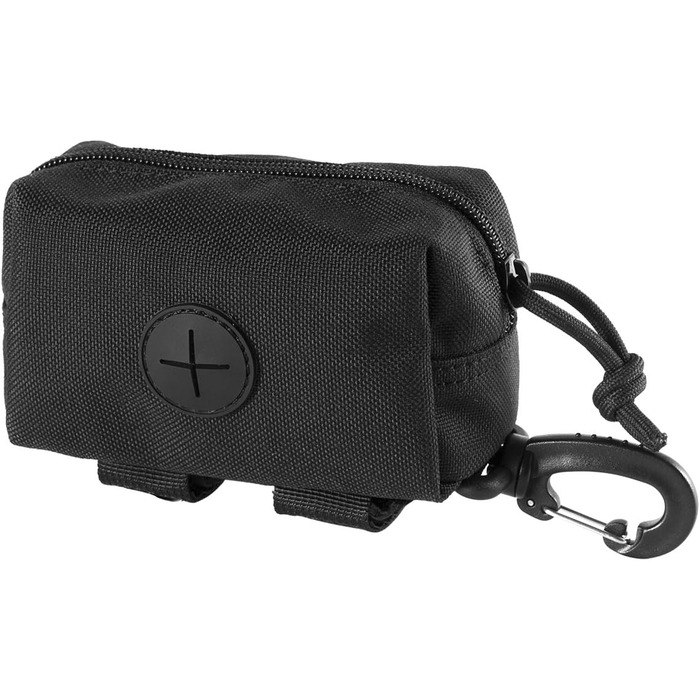 Диспенсер для собачих пакетів OneTigris для прогулянок, з MOLLE-системою та карабіном, тактичний, чорний, маленький