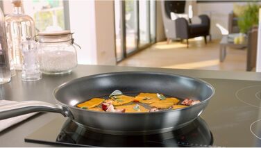 Сковорода Tefal Virtuoso E49106 28 см з антипригарним титановим покриттям та індикатором температури Thermo-Signal | Нержавіюча сталь | Індукція | Гарантія 10 років