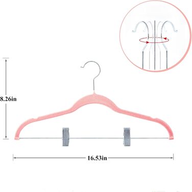 Валiзочка для одягу VECELO Premium з металевими зажимами, неслизька та економна, з 1 магічною валізочкою та 2 тримачами для краваток, ідеальна для жінок та чоловіків, 20 шт., рожевий