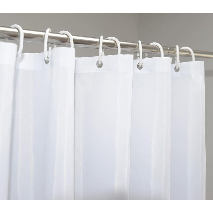 Штора для ванної кімнати YISURE біла, антигрибкова, 200x220 см, поліестер, з магнітами, водовідштовхувальна