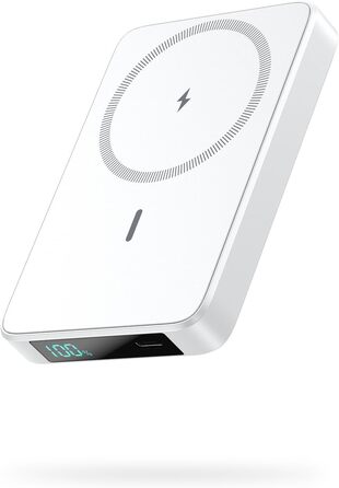 Power Bank HETP 10800mAh з бездротовою зарядкою MagSafe, PD 20W, USB-C, LED-дисплеєм. Сумісний з iPhone 16/15/14/13/12