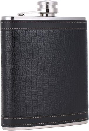 Фляга з імітацією крокодилячої шкіри, нержавіюча сталь, 510 мл, для віскі та лікеру, обгорнута PU-шкірою, TANEAXON