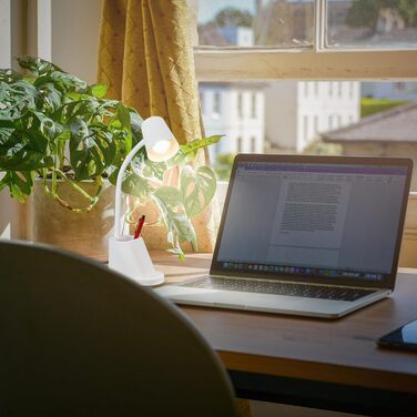 LED настільна лампа BRILONER з торшетом, чорна, 38,5 см, сенсорне керування, поворотна, з можливістю заміни лампочки