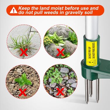 Walensee Weed Puller, Weed Remover, Length 100cm, with THREE jaws for efficient weed removal, claws and pedals made of thickened and hardened stainless steel, gardening tool