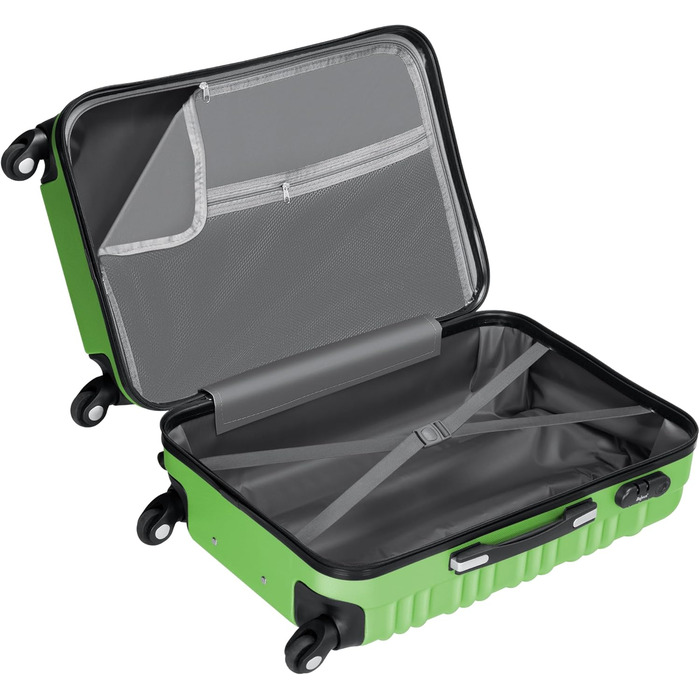 Набір валіз Zelsius 4 шт. Рожевий | ABS, з кодовим замком, 4 колеса, перегородка | Ручна валіза, набір валіз, тріумф, велика валіза (зелений)